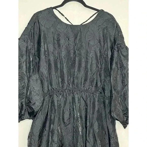 KIKA VARGAS X Target MIDI Dress Floral Texture Scallop Back Puff Sleeve Size 1X - Picture 12 of 12